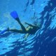 95- Pascale fait du snorkeling 